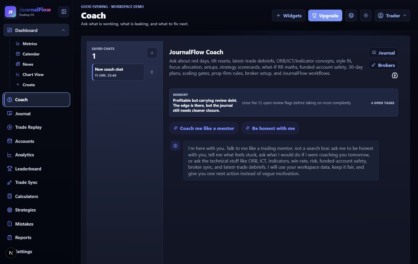 Coach current JournalFlow screenshot